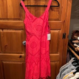 Pink Crochet Looking Dress